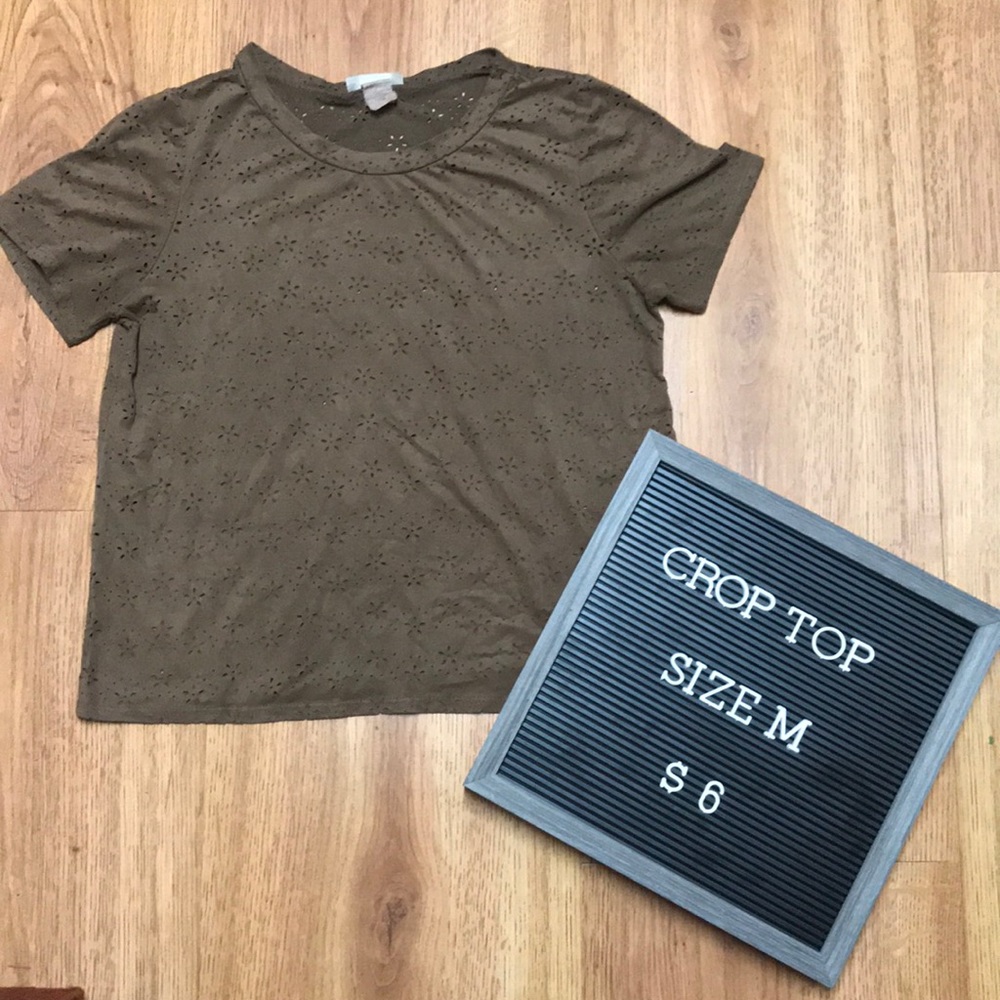 Laser-cut Faux-Suede Crop Top